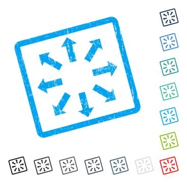 Explode Arrows Icon Rubber Watermark Illustrazione stock