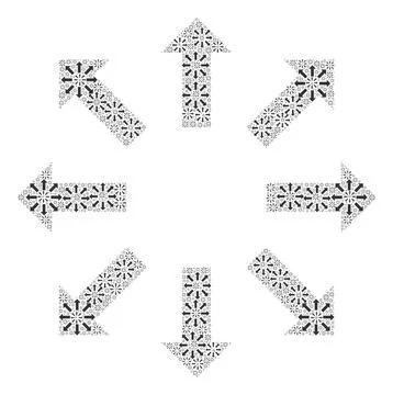Explode Arrows Recursion Mosaic of Itself Icons Illustrazione stock