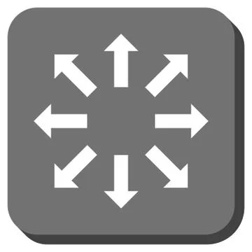 Explode Arrows Rounded Square Glyph Icon Stock Illustration