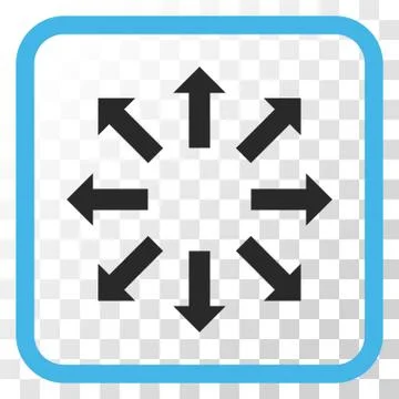 Explode Arrows Vector Icon In a Frame Stock Illustration