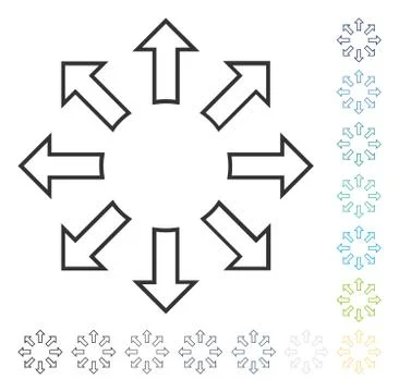 Explode Arrows Vector Icon 库存插图