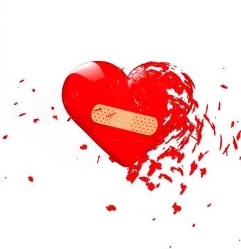 Explode band-aid heart Stock Illustration