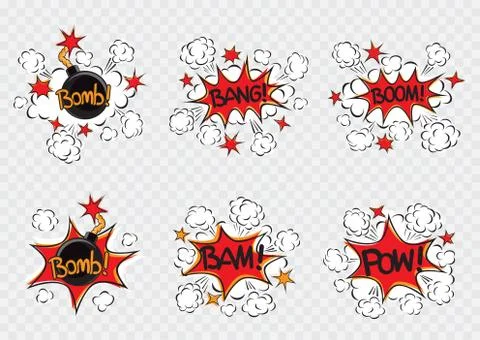 Explode cartoon illustration set Illustrazione stock