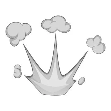 Explode effect with smoke icon monochrome Stock Illustration