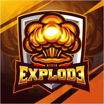 Explode esport mascot logo design Stock Illustration