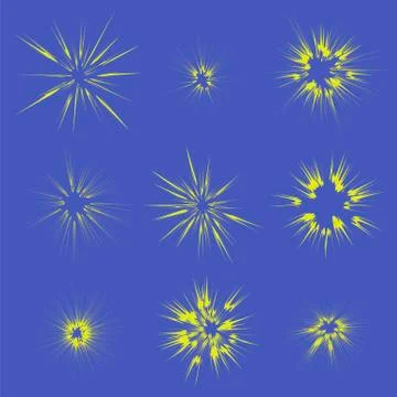 Explode Flash, Cartoon Explosion, Star Burst Illustrazione stock