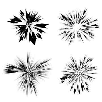 Explode Flash, Cartoon Explosion, Star Burst on White Background Illustrazione stock