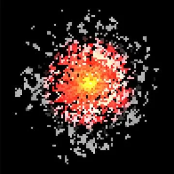 Explode Flash, Cartoon Explosion, Star Burst. Sharp Particles Fly in the Air Illustrazione stock