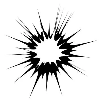 Explode Flash, Cartoon Explosion, Star Burst Isolated on White Background Stock Illustration