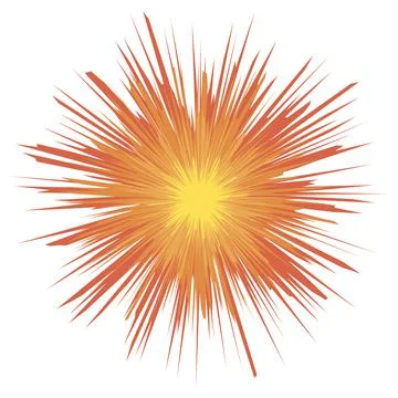 Explode Flash, Cartoon Explosion, Star Burst Isolated on White Background Stock Illustration