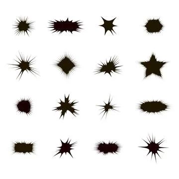 Explode Flash, Cartoon Explosion, Star Burst Isolated on White Background Stock Illustration