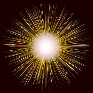 Explode Flash, Cartoon Explosion, Star Burst on Dark Background Stock Illustration