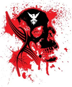 Explode skull Abstract exploding skull in black and red that could be used... 库存照片