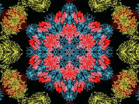 Explode Spread Smooth Concept Symmetric Pattern Ornamental Decorative Kaleido Illustrazione stock