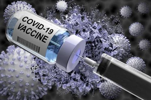 Explode virus. Vaccine illustration. Stock Illustration