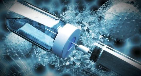 Explode virus. Vaccine illustration. Stock Illustration