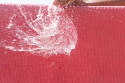 Explode wet transparent water splash Stock Photos