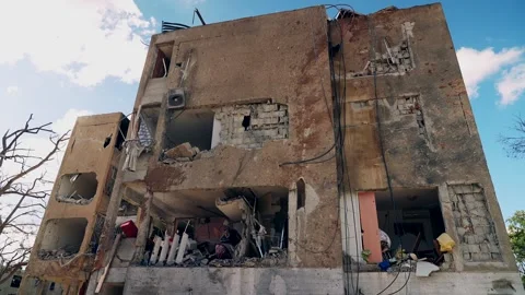 An exploded building in the neighborhood Video stock 332163624