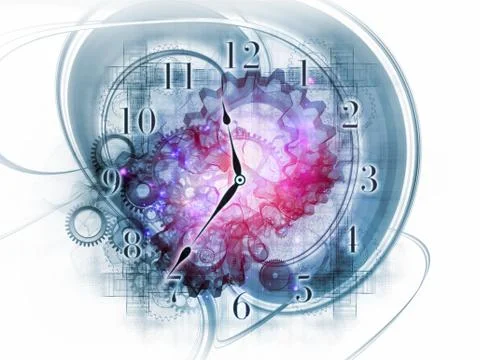 Exploded clock Stock Illustration