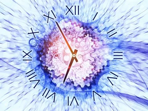 Exploded clock Stock Illustration