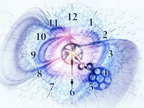 Exploded clock Stock Illustration