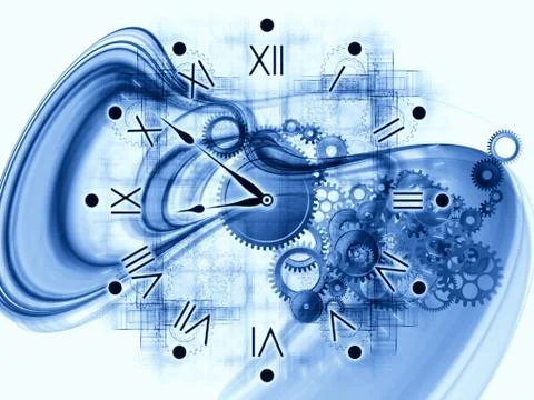 Exploded clock Stockillustratie