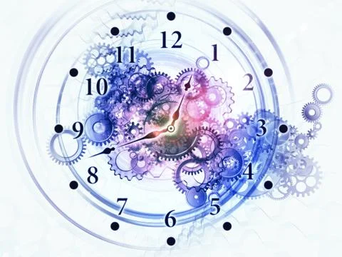 Exploded clock Stock Illustration