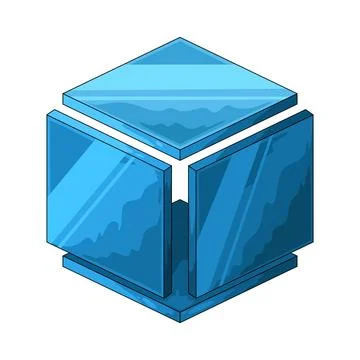 Exploded cube illustration Stock Illustration