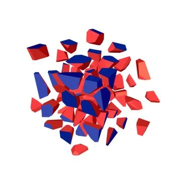 Exploded cube. Vector illustration. Stock Illustration