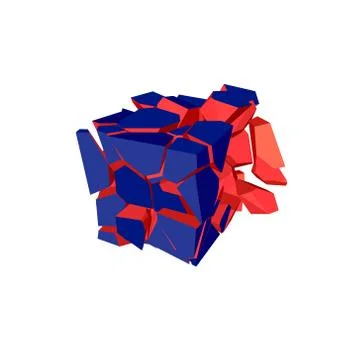 Exploded cube. Vector illustration. 스톡 일러스트