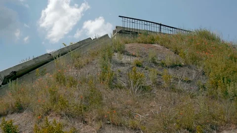 Exploded highway bridge in the Donbass. Stock Footage 124668137