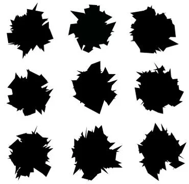 Exploded icon black sharp silhouette collection over white Stock Illustration
