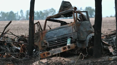 Exploded vehicles of the russian occupants in Ukraine Vidéo 200920054