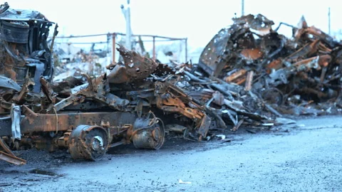 Exploded vehicles of the russian occupants in Ukraine Vidéo 200921704
