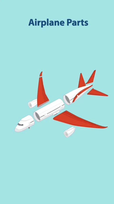 Exploded View Animation of Airplane Components Video stock 305810490