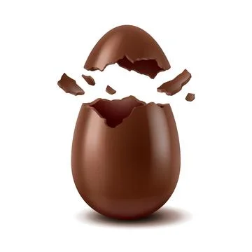 Exploded View of a Chocolate Egg Shell Stock Illustration