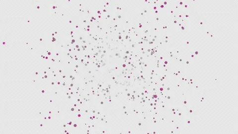 Exploding 3d pink balls fly in space on black background with Alpha Channel Stock Footage 227908522
