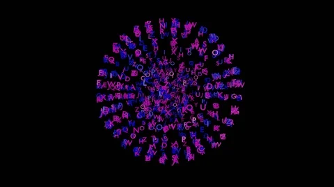 Exploding alphabet letters. 3D Animation. Stock Footage 122244685