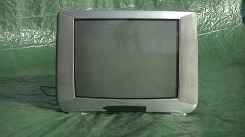 Exploding analog TV, with sound. Video stock 8907424