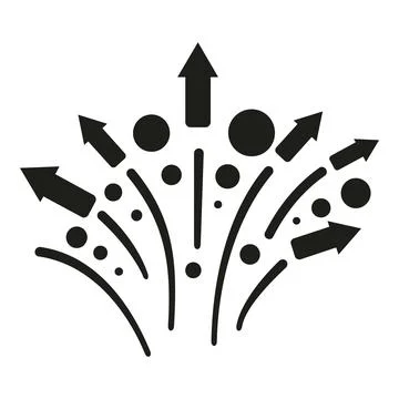Exploding arrows spreading out as a growth concept Stock Illustration