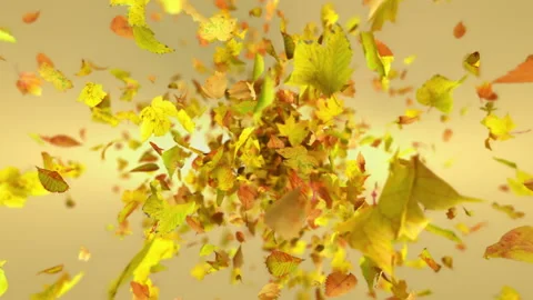 Exploding autumn leafs background Vidéo 114054572