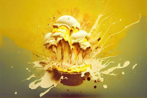 Exploding Banana Pudding Illustrazione stock