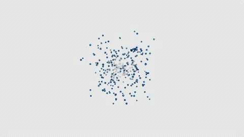 Exploding Blue polygon diamonds on black background copy space with Alpha Stock Footage 228780823