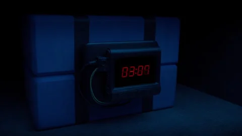 Exploding Bomb With Count Down In The Dark Stockbeeldmateriaal 347603760