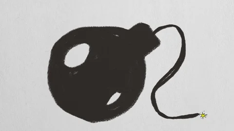 Exploding Bomb / Explosion Rough Animation. 4K 스톡 동영상 123644497