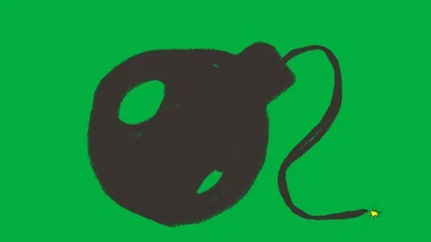 Exploding Bomb / Explosion Rough Green Screen Animation. 4K Video stock 123644505