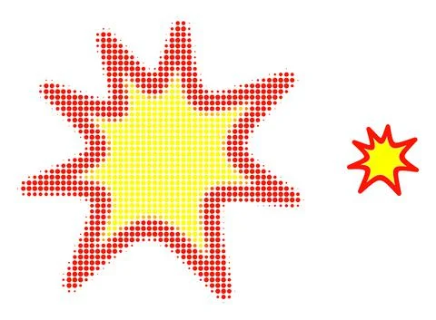 Exploding Boom Halftone Dot Icon Stock Illustration