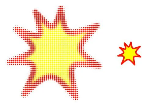 Exploding Boom Halftone Dotted Icon 스톡 일러스트