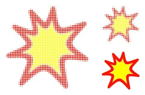 Exploding Boom Halftone Dotted Icon Stock Illustration