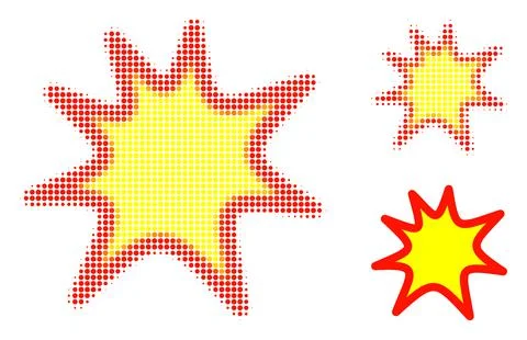 Exploding Boom Halftone Dotted Icon Stock Illustration